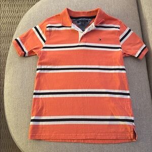 Tommy Hilfiger Vibrant Orange Polo with Stripes